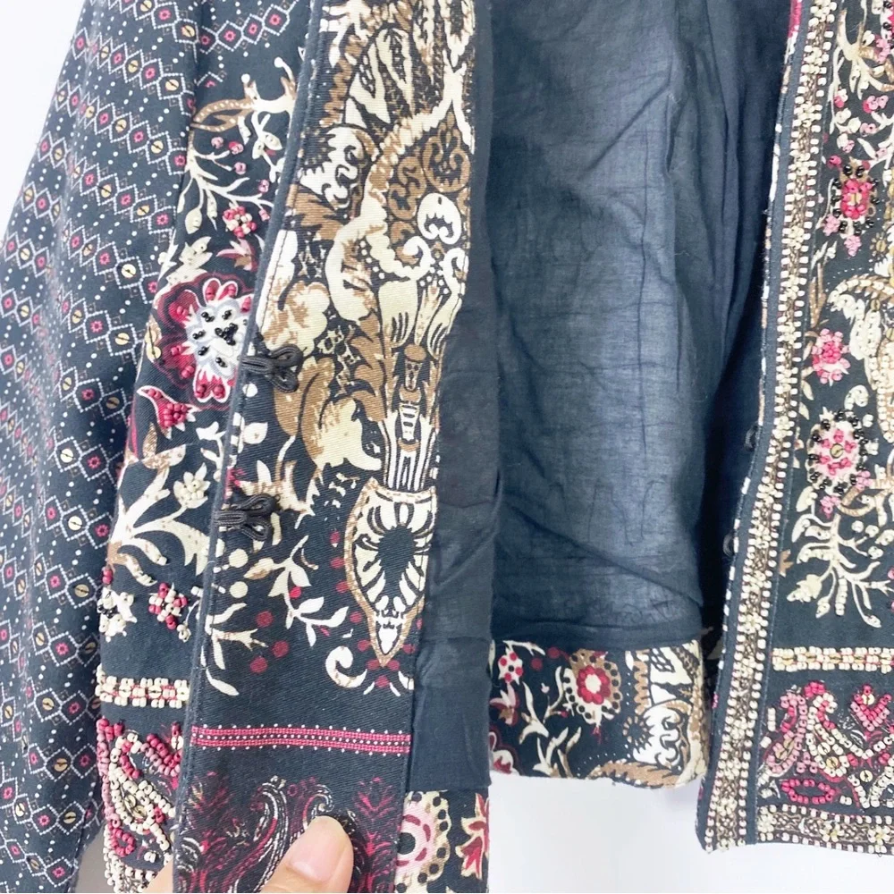 Soft Surroundings Embroidered Embellished Statement Jacket Bolero Fancy Boho M